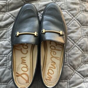 Sam Edelman Black Loafers with Gold Detail